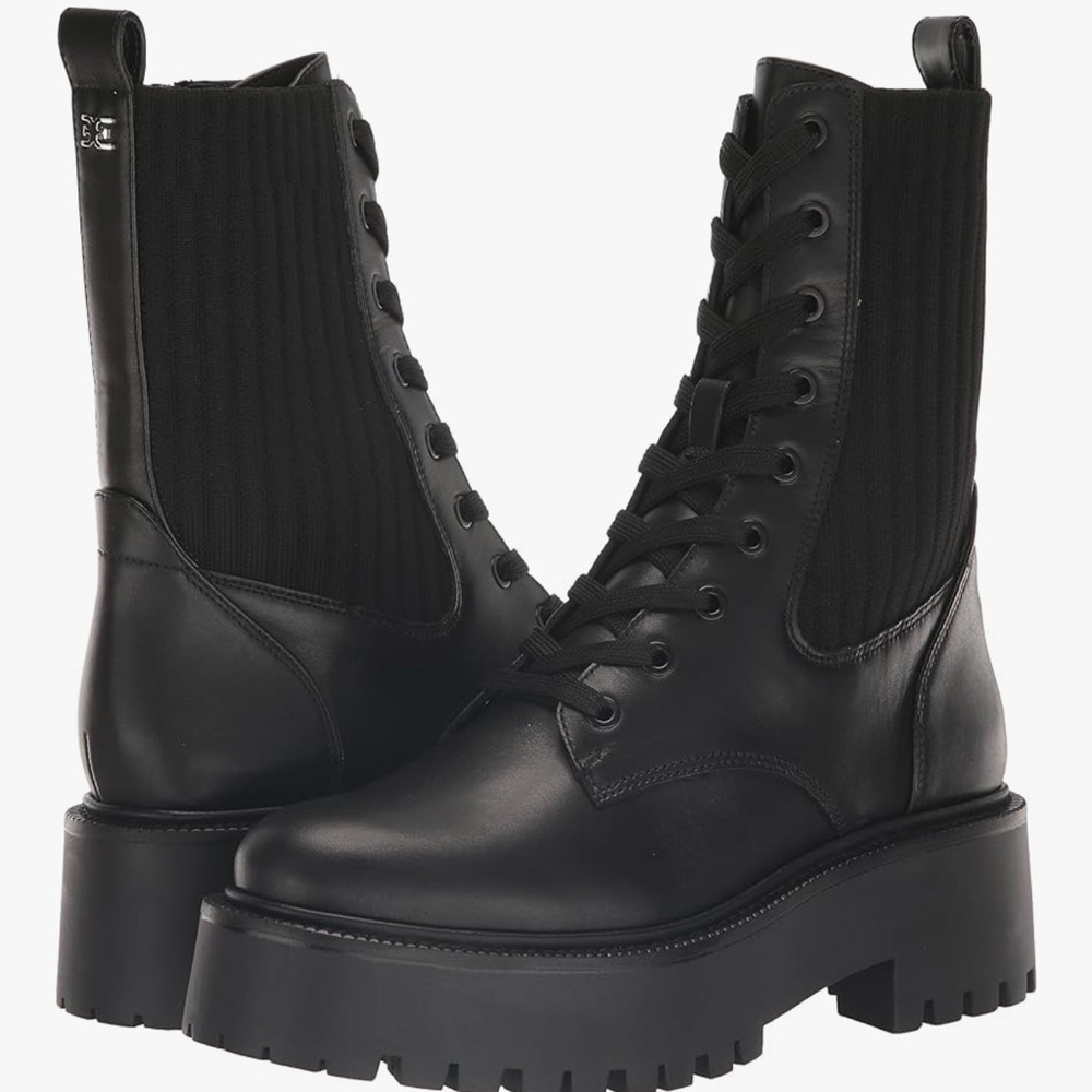 Sam Edelman Evina Black Platform Combat Boots